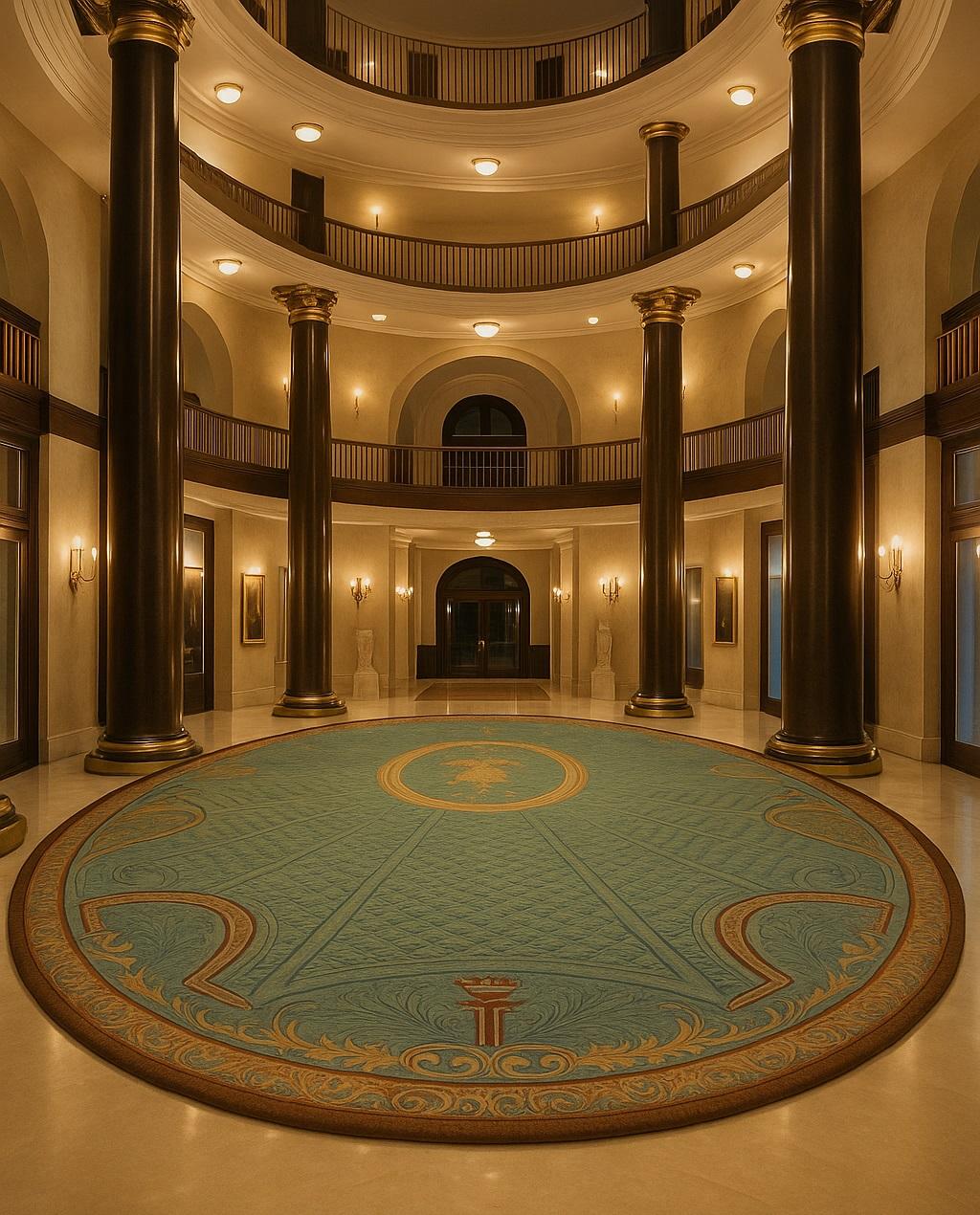 Fábrica de alfombras de lujo - diseño exclusivo en entrada de hotel